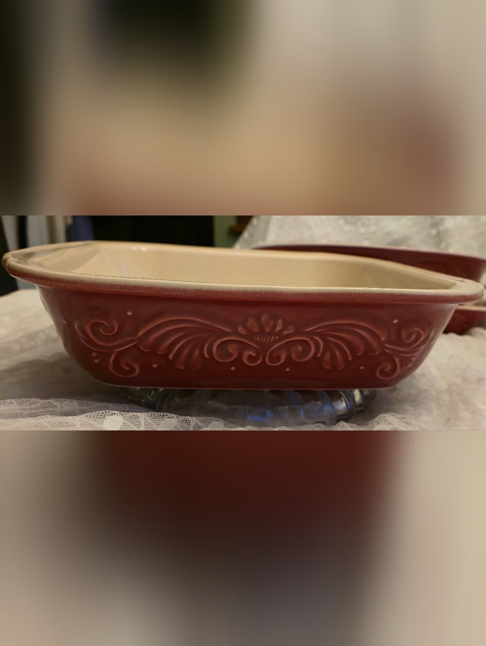 Pfaltzgraff Weir in Your Kitchen Cayenne Red Square Stoneware Cake Baker 12"